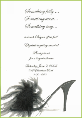 Black Shoe with feather invitation by Stevie Streck